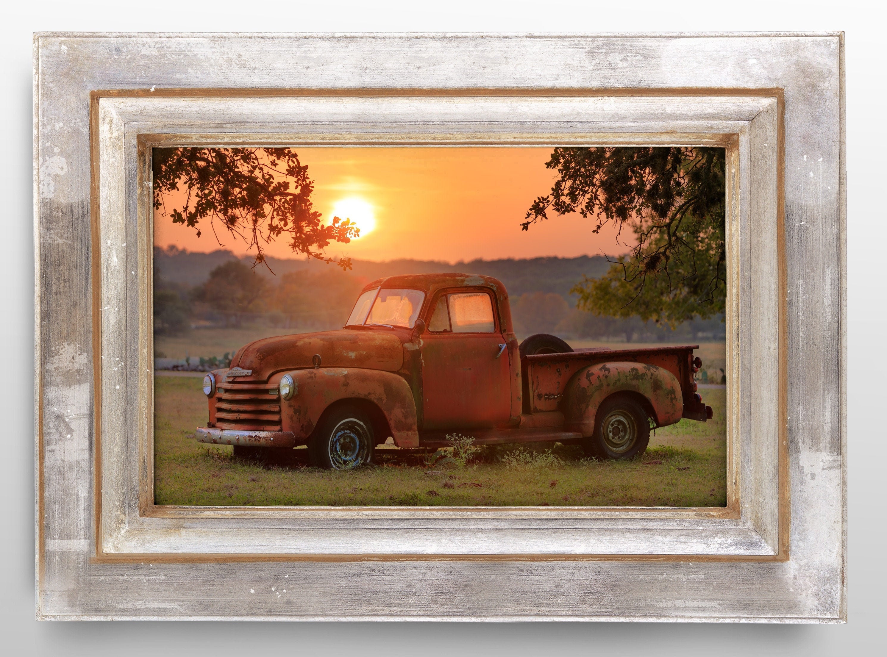 Vintage Chevy Farm Truck - Rusted Old Truck Country Scene - Rustic Vintage Chevy Farm Truck - Rusted Old Truck Country Scene - Rustic