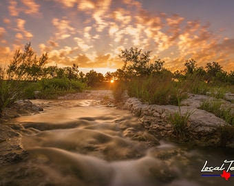 In the Beginning - Sunrise on The Blanco River - Texas Hill Country - Wall Art - Unique Gift - Nature Landscape Photo -  Unframed Print
