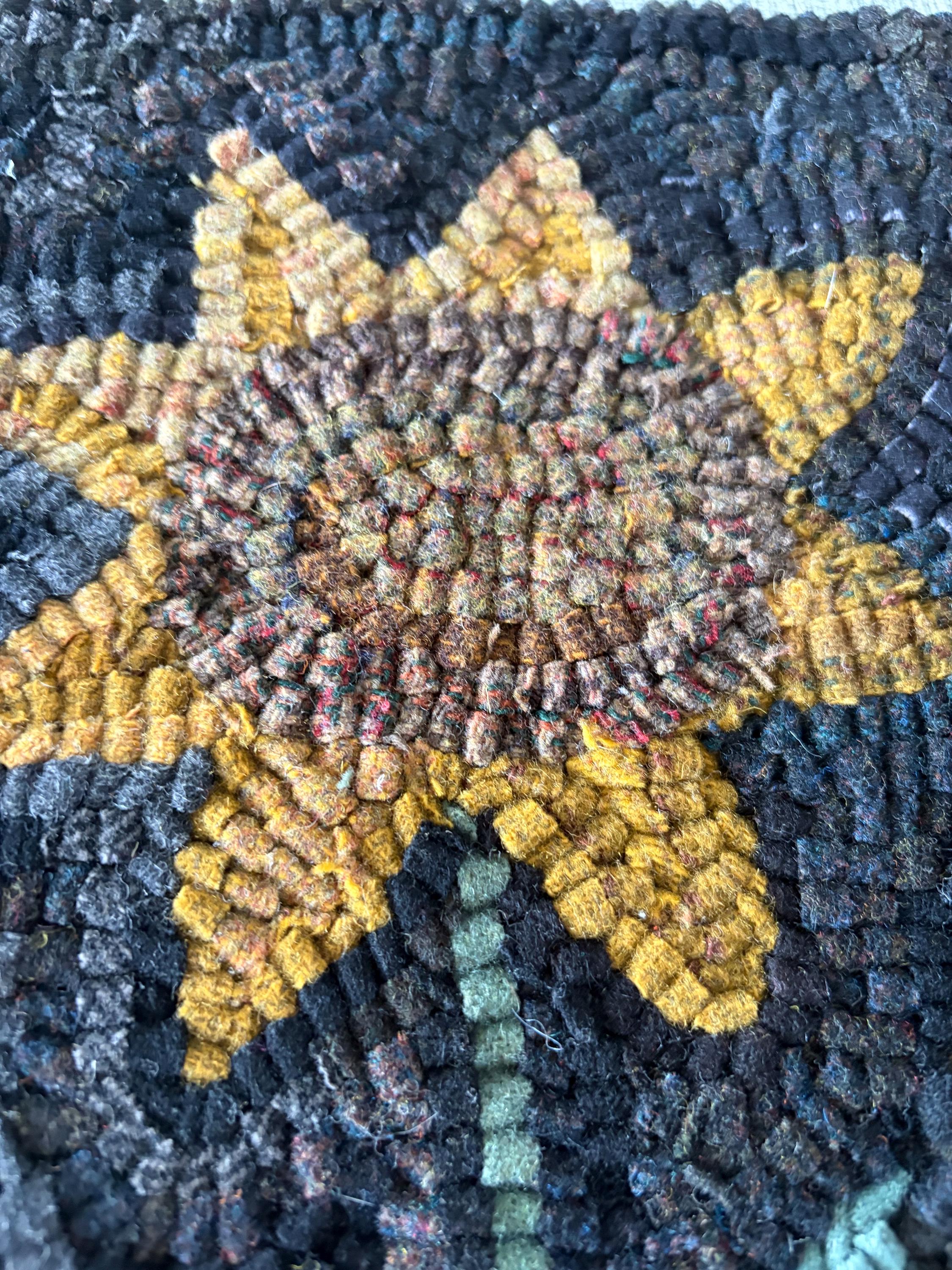 Primitive Rug Styles Handmade Primitive Style Hooked Rug Sunflower - Etsy