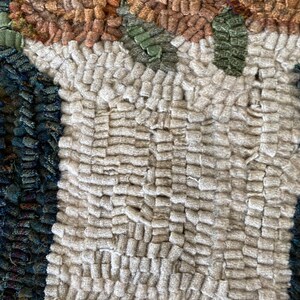 Handmade Primitive Style Hooked Rug, White Ironstone Pitcher With Faded ...