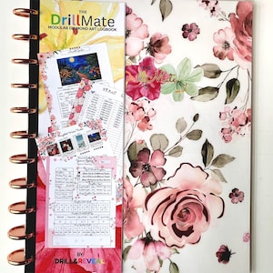 Modular Disc-Bound Diamond Art Logbook, Letter Size, Floral Style - The Okay, Bloomer! DrillMate