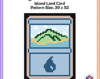 MTG Island Mana Land Needlepoint Cross Stitch Digital Chart