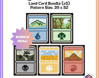 MTG Mana Land Bundle Needlepoint Cross Stitch Digital Chart