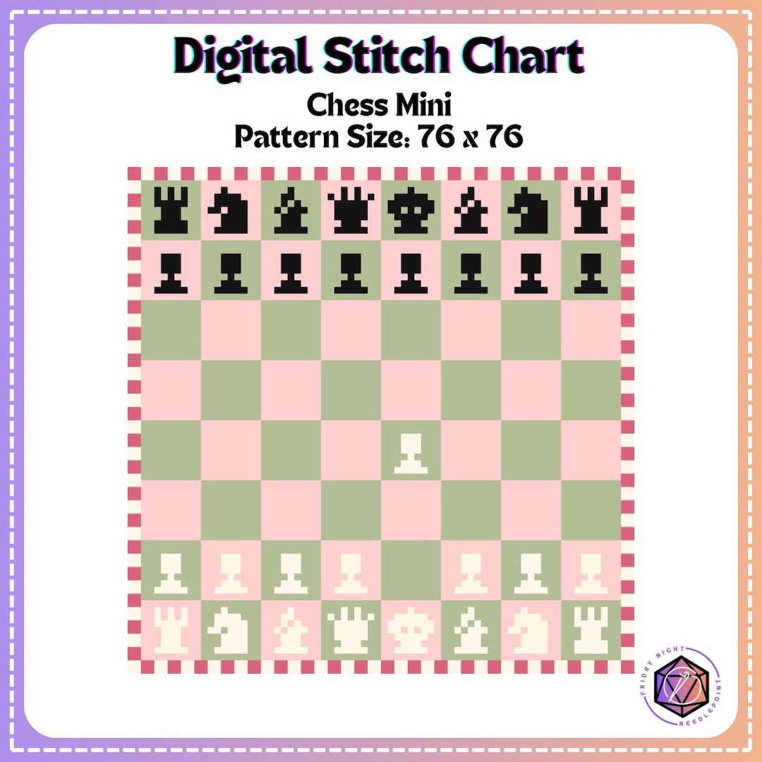 Chess Board Mini Needlepoint Cross Stitch Digital Chart - Etsy