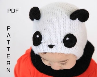 PDF Panda Balaclava Hat Knitting Pattern