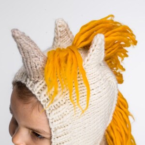 PDF Unicorn Balaclava Hat and Mittens Knitting Pattern image 4