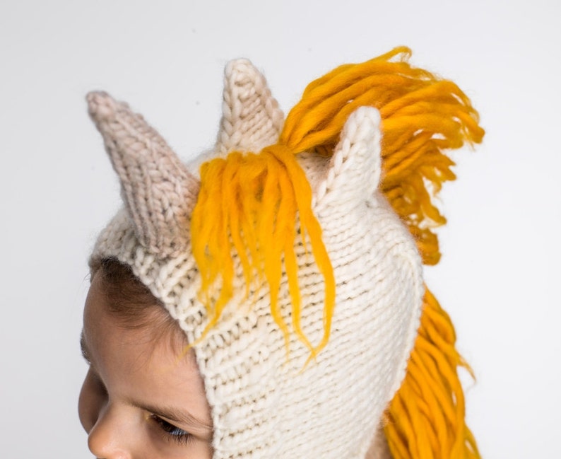 PDF Unicorn Balaclava Hat and Mittens Knitting Pattern image 4