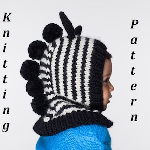 PDF Zebra Balaclava Hat Knitting Pattern zdjęcie 1