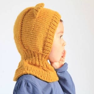 Balaclava Hat Knitting Pattern PDF Honey Bear hat pattern 12-24 months image 4