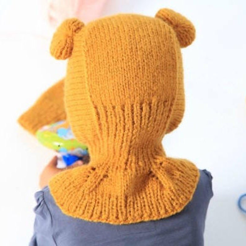 Balaclava Hat Knitting Pattern PDF Honey Bear hat pattern 12-24 months image 5