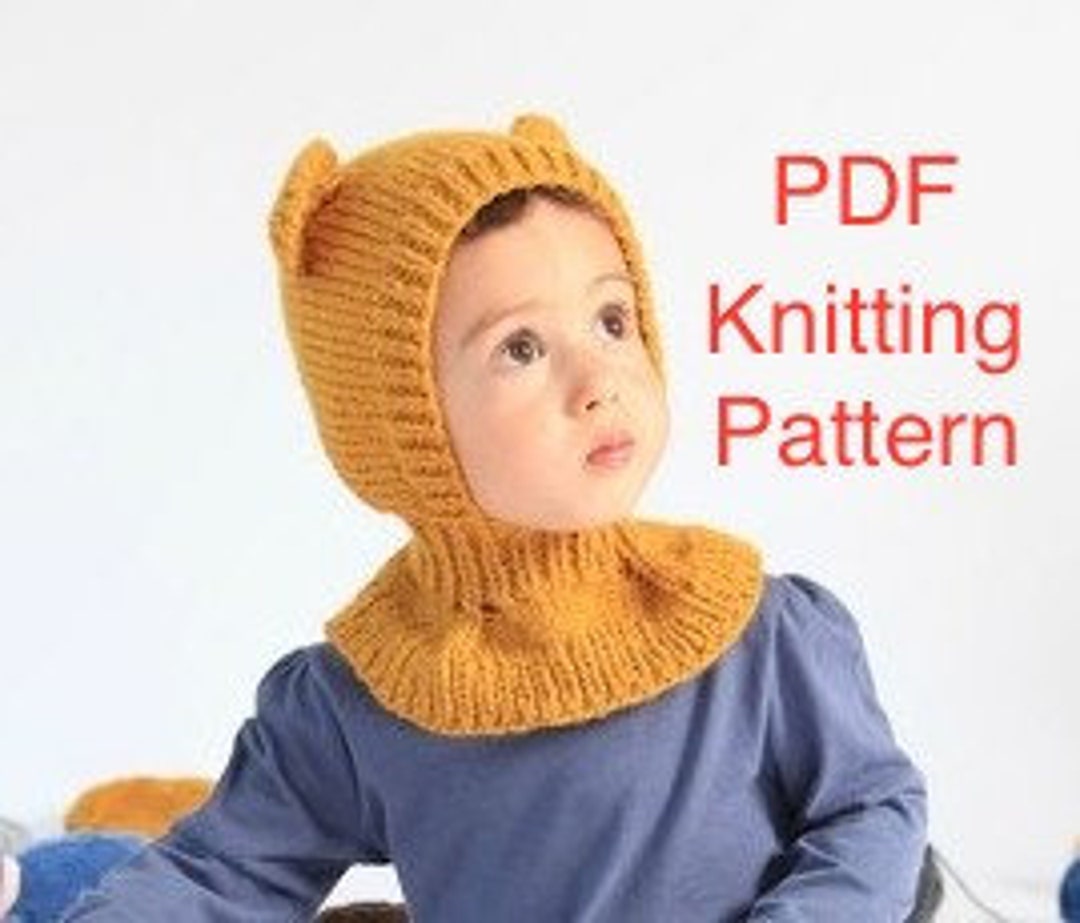 Balaclava Hat Knitting Pattern PDF Honey Bear Hat Pattern Etsy