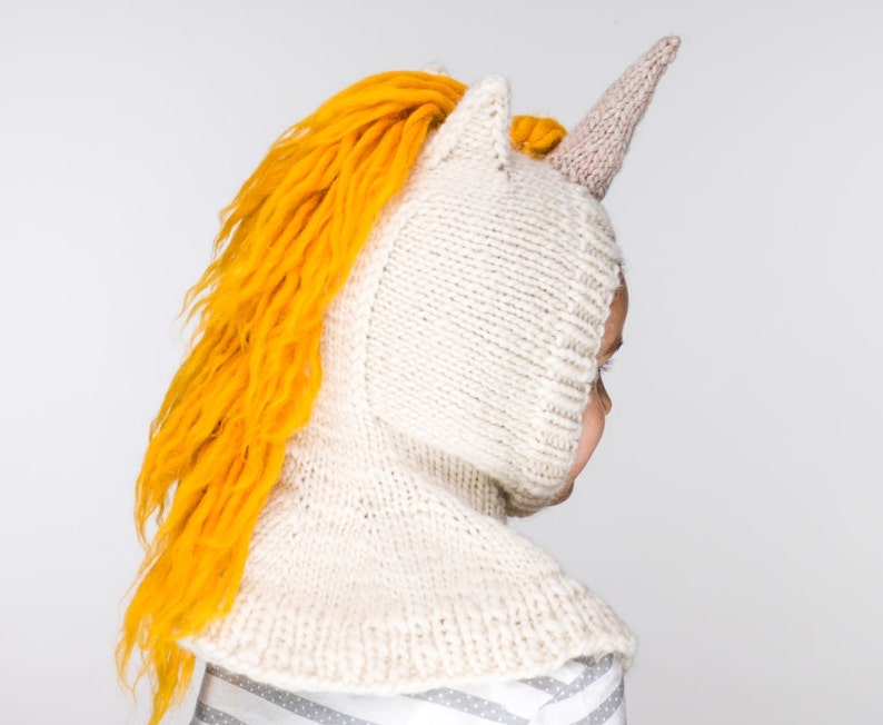 PDF Unicorn Balaclava Hat and Mittens Knitting Pattern image 3