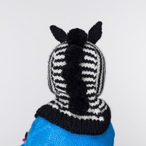 PDF Zebra Balaclava Hat Knitting Pattern zdjęcie 3