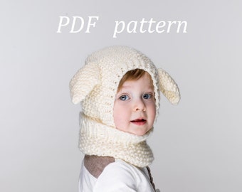 PDF Little Lamb Coverall Hat Knitting Pattern