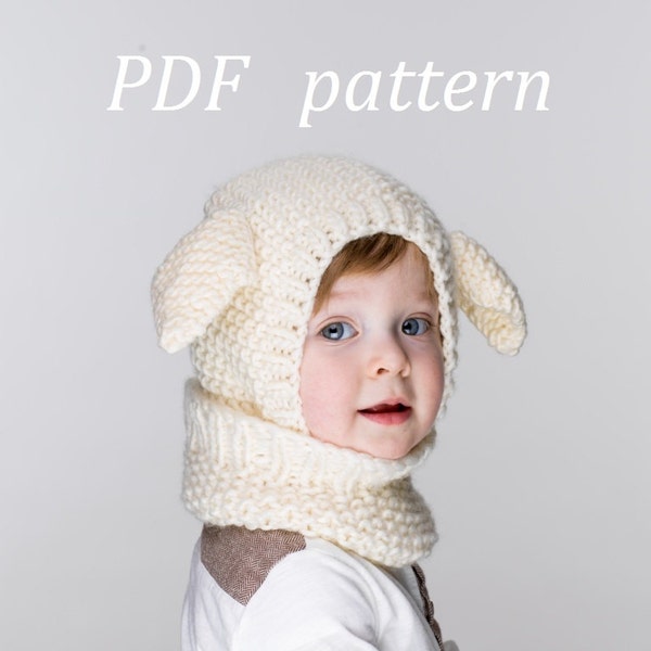 PDF Little Lamb Coverall Hat Knitting Pattern
