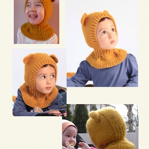 Balaclava Hat Knitting Pattern PDF Honey Bear hat pattern 12-24 months image 6