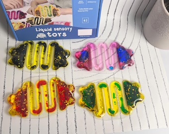 Sensory Gel Fidget Toys for Autism & Anxiety – Glitter Liquid Motion Educational Squeeze Toy