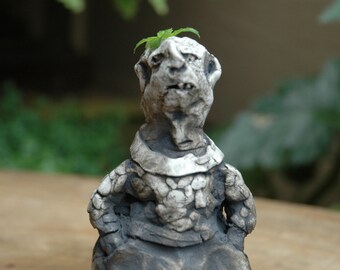 Old Man with Trousers ceramic portrait sculpture vase