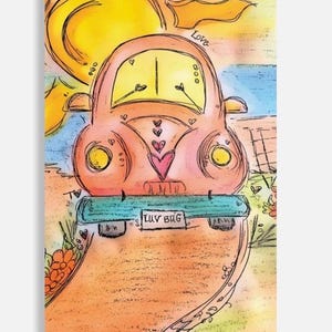 Bitty Doodle Cards ~ I Doodle Do You-handgetekende en waterverfkrabbels! Voeg het toe aan een cadeau, een kaart, een lunchbox of geef het cadeau! Love bug!