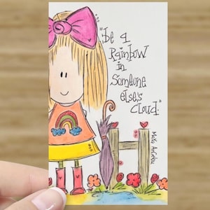 Cartões Bitty Doodle ~ Eu Rabisco Você. Rabiscos desenhados à mão e aquarelados! Adicione a um presente, um cartão, uma lancheira ou dê como um pequeno me pegue! Seja um arco-íris!