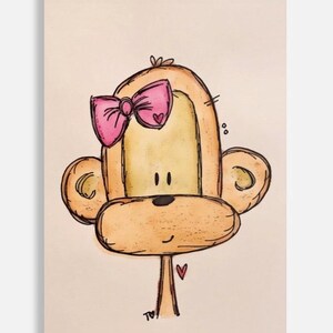 Bitty Doodle Cards ~ I Doodle Do You-handgetekende en waterverfkrabbels! Voeg toe aan een cadeau, een kaartje, een lunchbox of geef het cadeau! Aap!