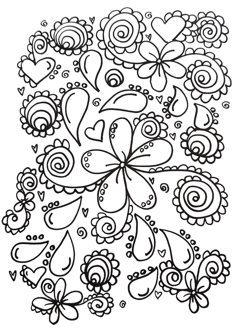 Drawholic Coloring Pages Printable Doodle Coloring Page | Instant Download | 8.5x11 Coloring ...