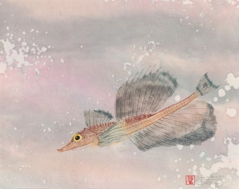 Dragon Poacher gyotaku fish print giclee