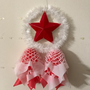 Made To Order One Handcrafted  Large Filipino Paper Christmas Parol 11 inches by  20 inches with LED tea light.