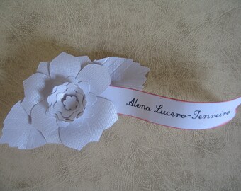 25 Made to Order White Paper Flower Place Cards