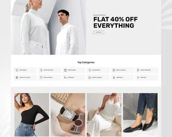 Ecomet Glamour & Shop Shopify Aesthetic Fashion Design Website Template, Minimal Ecommerce Template, Shopify Theme, Elegant Shopify Theme