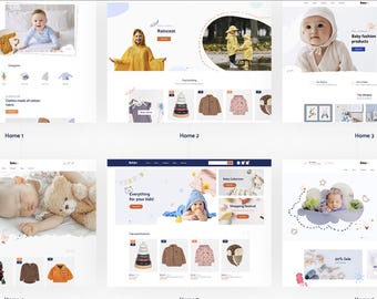 Kids Shopify Website Template, Baby Shopify Theme, Shopify Theme Template, Kids Clothing, Shopify Children's Apparel, Kids Store Shop