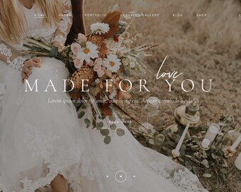 Tema de WordPress Solene / Tema de WordPress femenino / Tema Elementor Pro / Tema de fotografía Temas Ecomet Fotografía Boda Portafolio