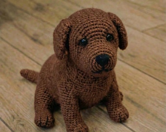 Realistic Labrador Crochet Pattern Chocolate Color Puppy Amigurumi