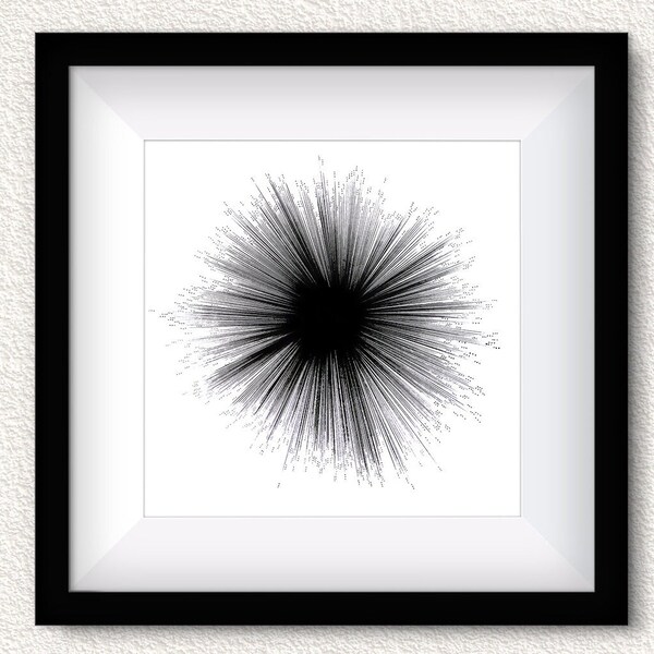 Black and White Sun Burst Artwork No 2 -  Digital Download Printable Wall Art Home Decor - Minimalist Contemporary