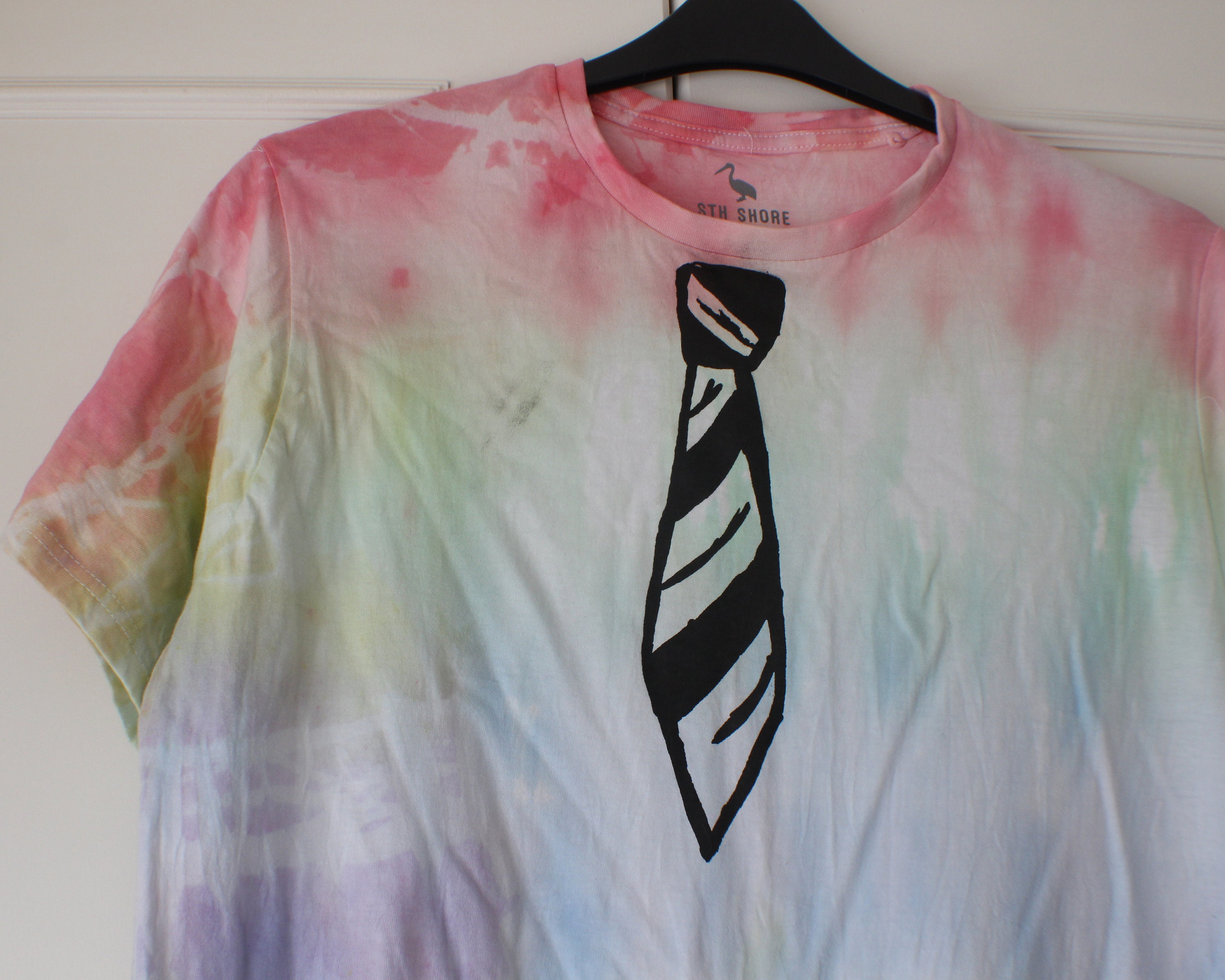Image of Tie Dyed T-Shirt With Screen Print Design