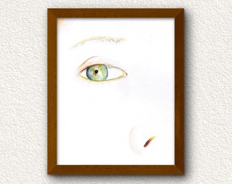 High Key Eye Painting - Digital Download One Eyed Printable Wall Art Home Decor