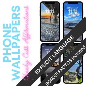 Puede incluir: Cuatro fondos de pantalla para teléfono con diferentes imágenes y texto. El primer fondo de pantalla presenta una escena de playa con un muelle y el texto "breathe". El segundo fondo de pantalla presenta una escena de playa con el texto "11:11". El tercer fondo de pantalla presenta una escena de ciudad nocturna con el texto "11:11". El cuarto fondo de pantalla presenta una escena de playa con el texto "fierce".