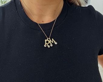 18k Gold Plated Necklace: Initial Necklace, Stainless Steel Personalized Jewelry