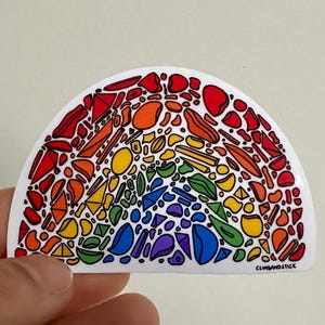 Autocollant d'escalade, Prises d'escalade arc-en-ciel Pride, Autocollant en vinyle résistant à l'eau, laminé brillant, découpé, Cadeau pour grimpeurs