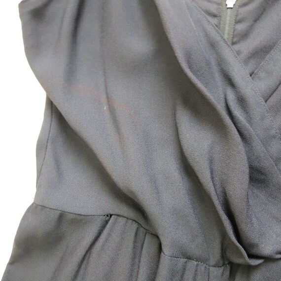 VINTAGE Women's Black Crepe Jumpsuit Surplice Str… - image 9