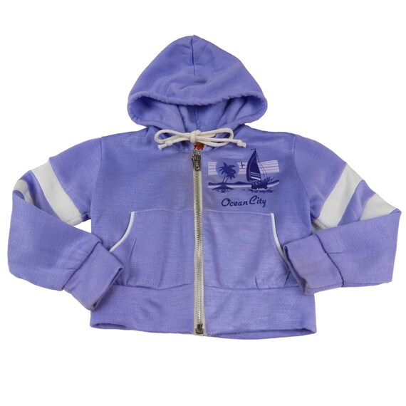 VINTAGE Toddler Purple Zip Front Ocean City Hoodi… - image 3