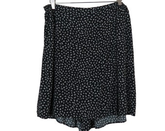 Vintage 90s ELISABETH by Liz Claiborne Women's Black White Ditzy Print Skort 18