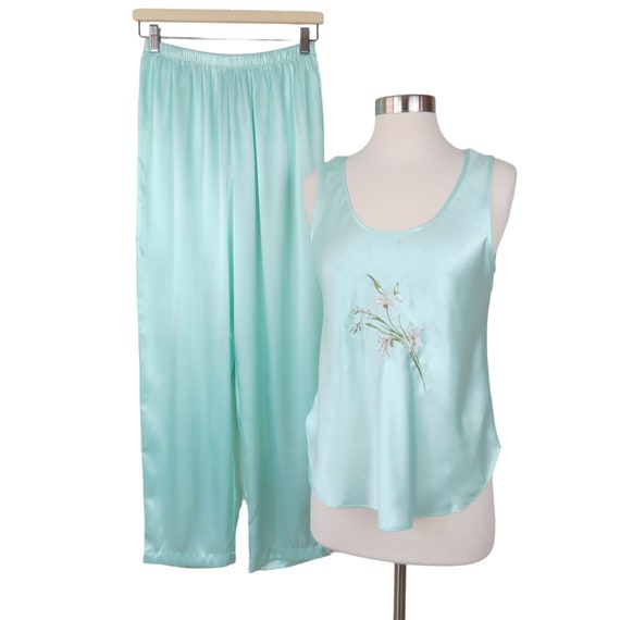 Vintage MADISON & MAX Women's Mint Green Embroide… - image 1