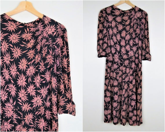 Vintage 30s/40s Rayon Floral Dress | Pink Floral P