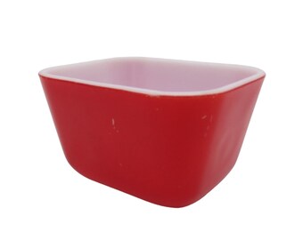 PYREX Red Opalware 501 Refrigerator Dish w/o Lid 1 1/2 Cup Small Size