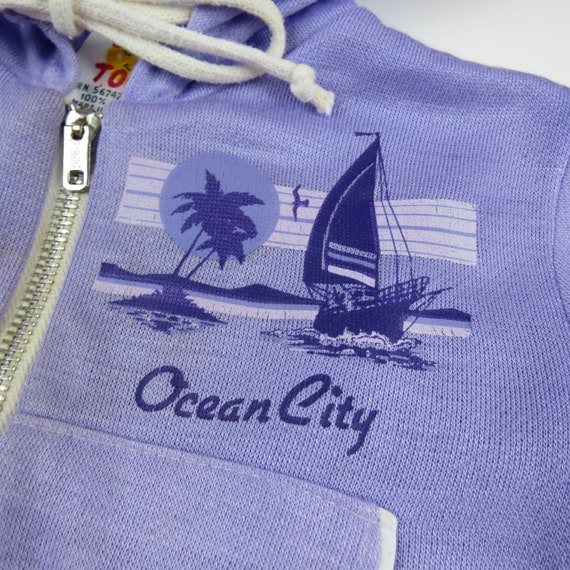 VINTAGE Toddler Purple Zip Front Ocean City Hoodi… - image 2