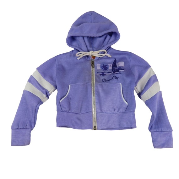 VINTAGE Toddler Purple Zip Front Ocean City Hoodi… - image 1