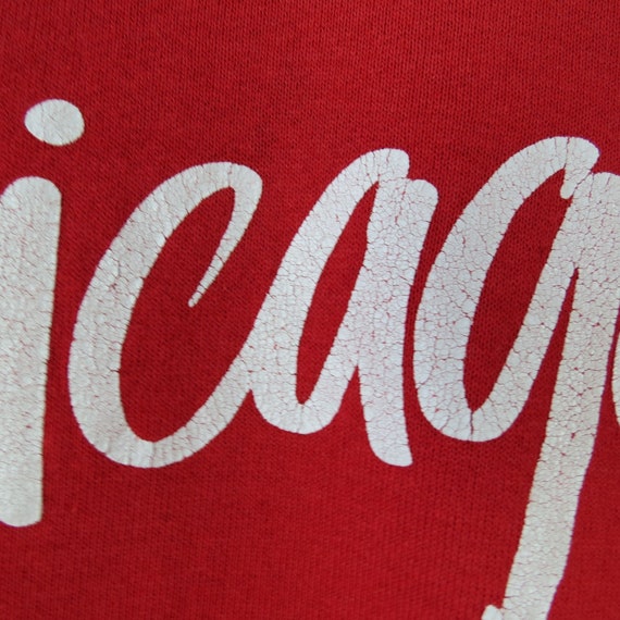 VINTAGE 1990s Red White CHICAGO Pullover Sweatshi… - image 6