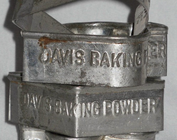 Vintage Tin Advertising Cookie Cutters Davis Baking Powder Etsy