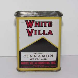 Vintage White Villa Ground Cinnamon Spice Tin